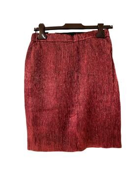 NWT M MISSONI Rust Maroon Metallic Lame Pencil Straight Zip Party IT 40 US 4